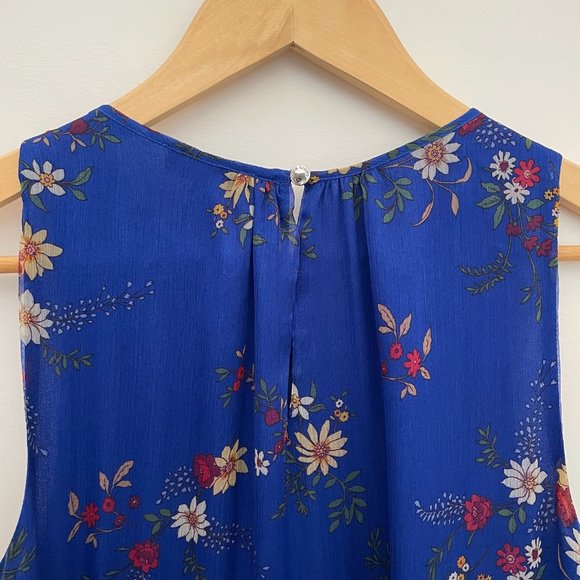 Midi Vince Camuto blue flowery dress Size 2 - Picture 6 of 7